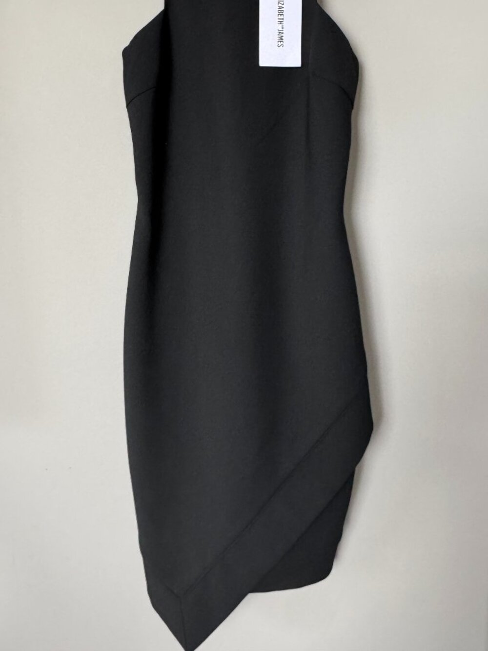 NWT Elizabeth and James Black Claire Asymmetric Hem Dress Size 2 - Picture 2 of 9